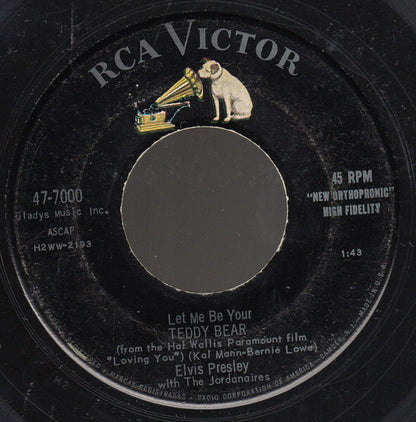 Elvis Presley :  (Let Me Be Your) Teddy Bear / Loving You (7", Single, Mono, Ind)