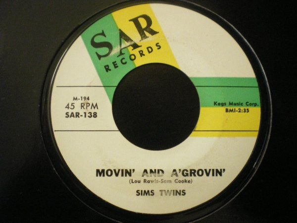 Sims Twins : That's Where It's At / Movin' And A'Grovin (7", Styrene)