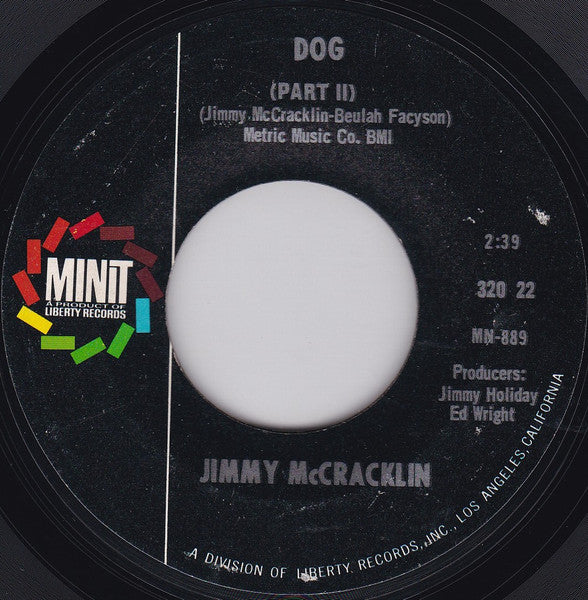 Jimmy McCracklin : Dog (7", Single, Styrene, She)