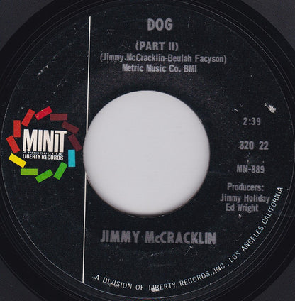 Jimmy McCracklin : Dog (7", Single, Styrene, She)