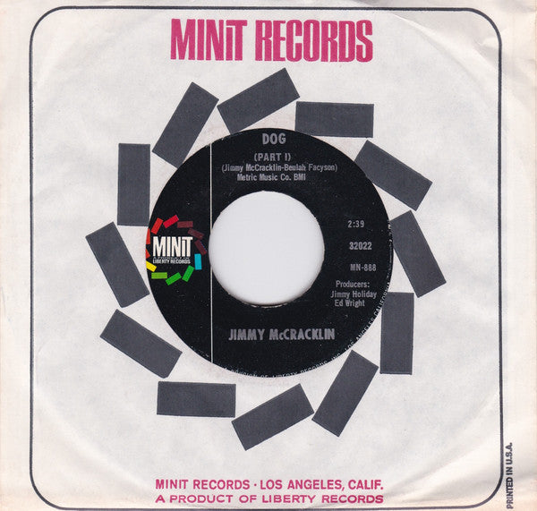 Jimmy McCracklin : Dog (7", Single, Styrene, She)