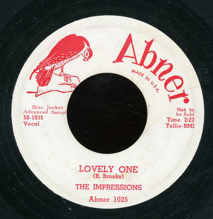 The Impressions : Lovely One / Senorita I Love You (7", Promo)