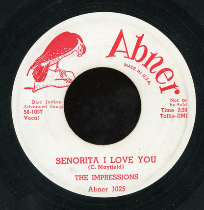 The Impressions : Lovely One / Senorita I Love You (7", Promo)
