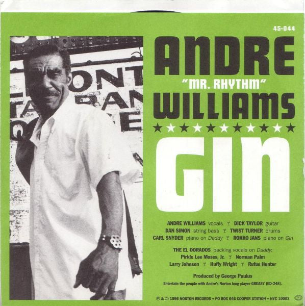 Andre Williams (2) With The El Dorados : Daddy Rolling Stone / Gin (7", Single)