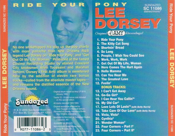 Lee Dorsey : Ride Your Pony - Get Out Of My Life Woman (CD, Album, Mono, RE)