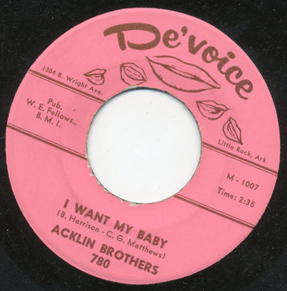 Acklin Brothers : Junior's Angle / I Want My Baby (7")