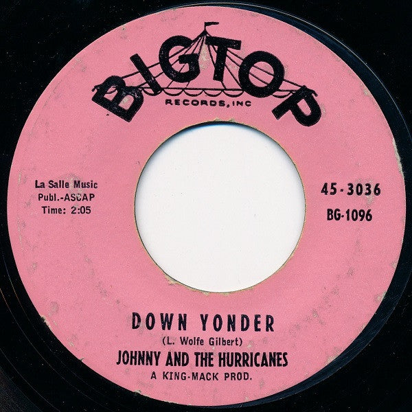 Johnny And The Hurricanes : Down Yonder / Sheba (7", Single, Styrene)