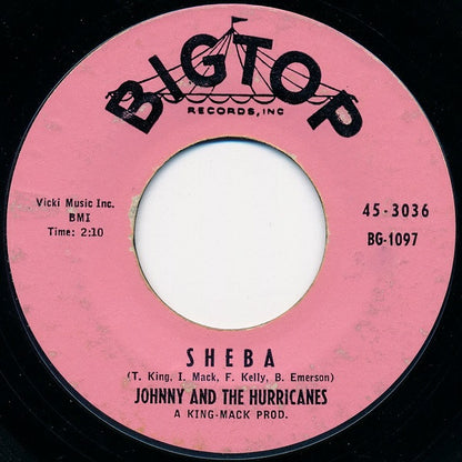 Johnny And The Hurricanes : Down Yonder / Sheba (7", Single, Styrene)
