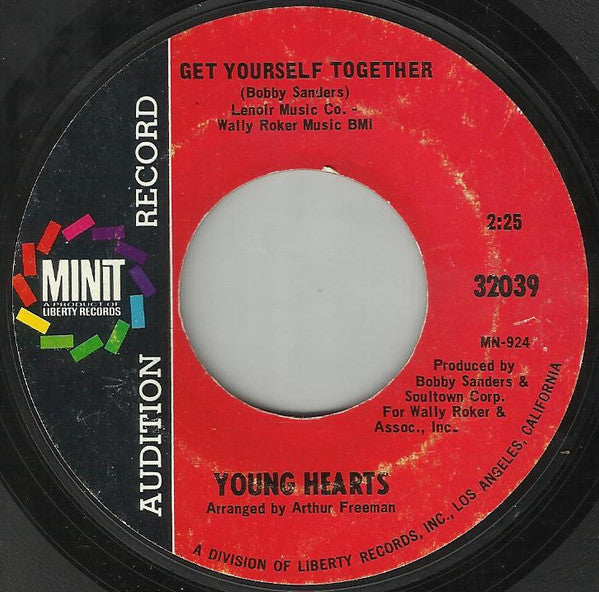 The Younghearts : Oh, I'll Never Be The Same / Get Yourself Together (7", Promo, Styrene)
