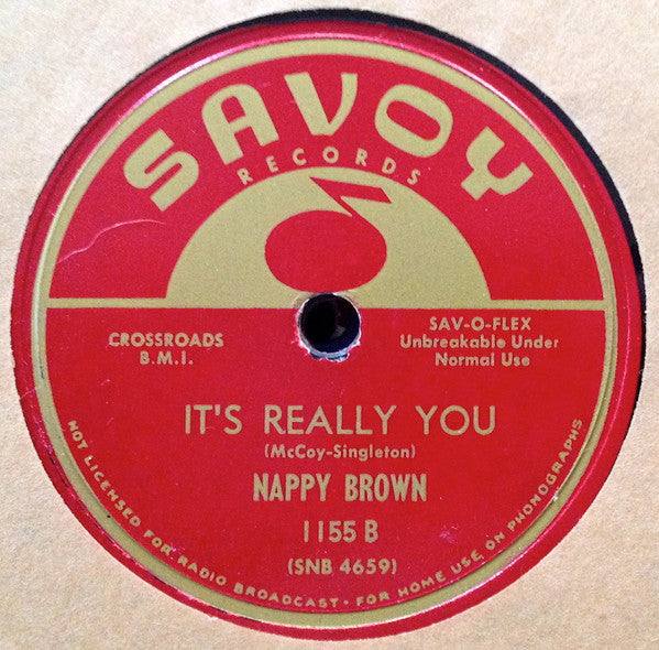 Nappy Brown : Don't Be Angry / It's Really You (10", Single)