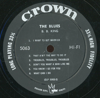B.B. King : The Blues (LP, Album, Mono)