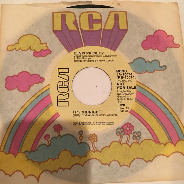 Elvis Presley : It's Midnight / Promised Land (7", Single, Mono, Promo)