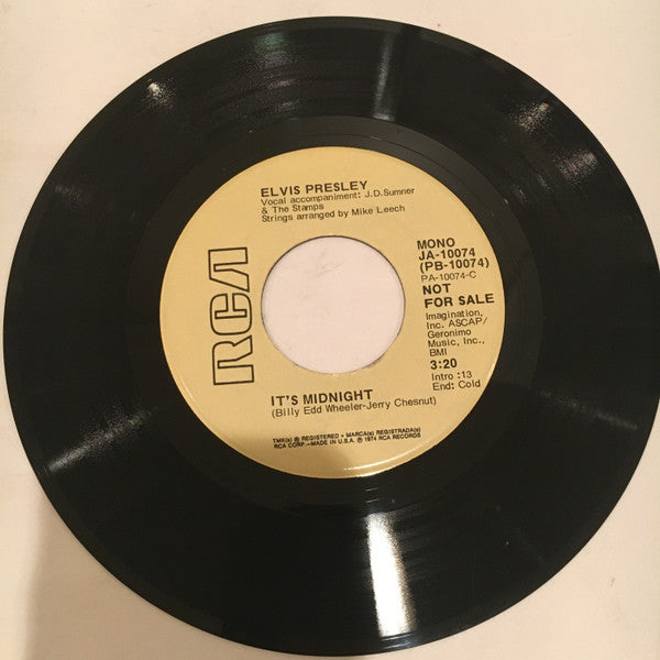 Elvis Presley : It's Midnight / Promised Land (7", Single, Mono, Promo)
