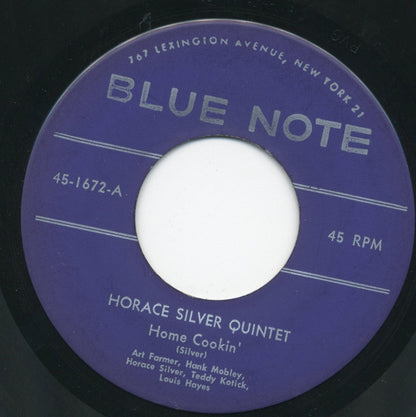 The Horace Silver Quintet : Home Cookin' (7")