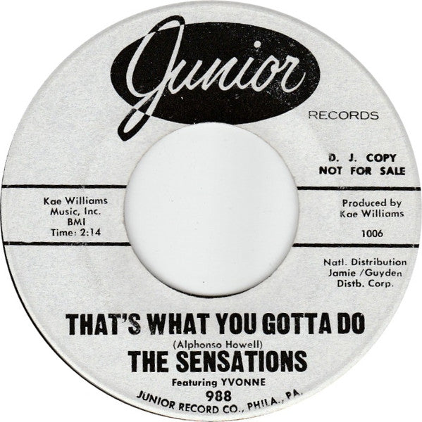 The Sensations (2) featuring Yvonne Baker : You Made A Fool Of Me (7", Promo)