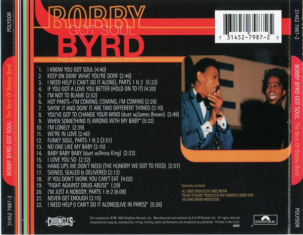 Bobby Byrd : Bobby Byrd Got Soul (The Best Of Bobby Byrd) (CD, Comp)