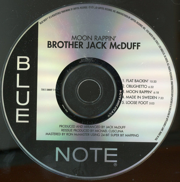 Brother Jack McDuff : Moon Rappin' (CD, Album, RE)