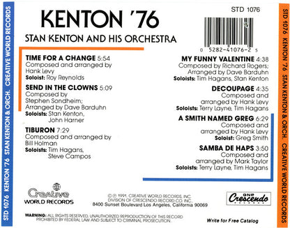 Stan Kenton And His Orchestra : Kenton '76 (CD, Album, RE)