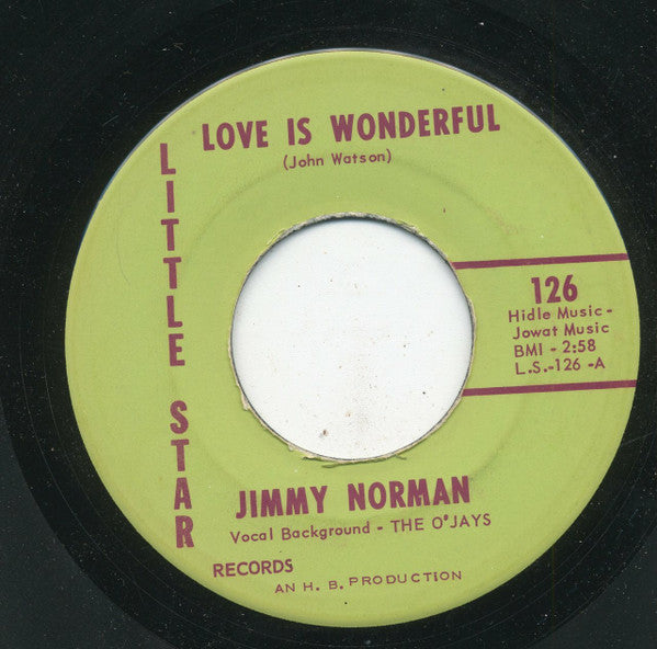 Jimmy Norman : Love Is Wonderful (7", Single)