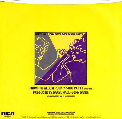 Daryl Hall & John Oates : Say It Isn't So b/w Kiss On My List (7", Styrene)