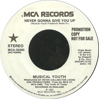 Musical Youth : Never Gonna Give You Up (7", Promo)