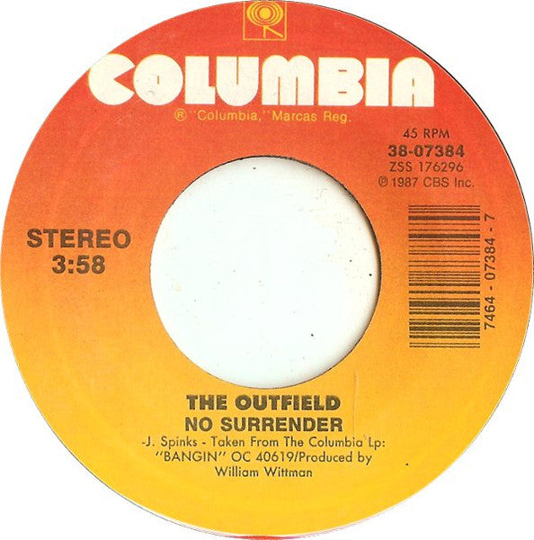 The Outfield : No Surrender (7", Styrene)