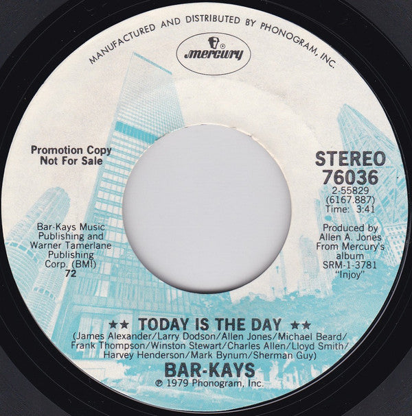 Bar-Kays : Today Is The Day (7", Single, Mono, Promo, Styrene)