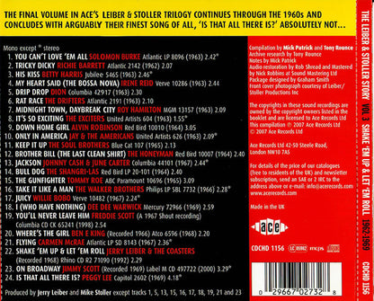 Leiber & Stoller : The Leiber & Stoller Story Volume 3 (Shake 'Em Up & Let 'Em Roll 1962-1969) (CD, Comp, Mono, RE)