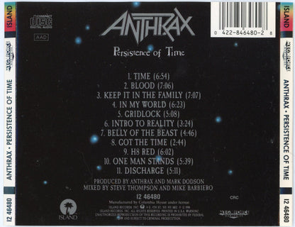Anthrax : Persistence Of Time (CD, Album, Club, CRC)