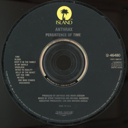 Anthrax : Persistence Of Time (CD, Album, Club, CRC)