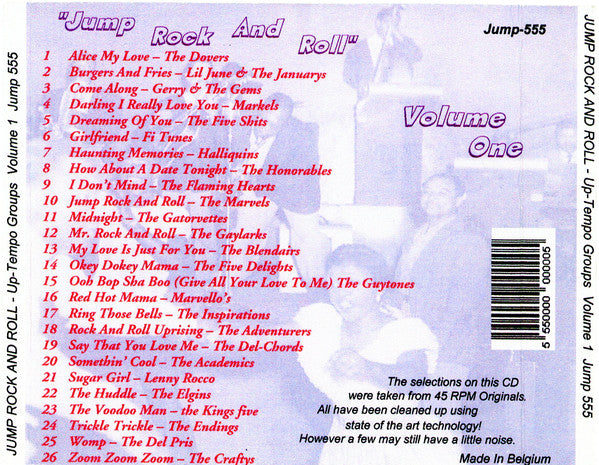 Various : Jump Rock & Roll: Up-Tempo Vocal Groups, Vol. 1 (CDr)