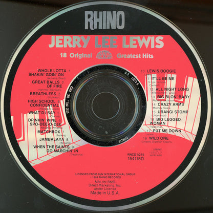 Jerry Lee Lewis : 18 Original Sun Greatest Hits (CD, Comp, Club, Hun)