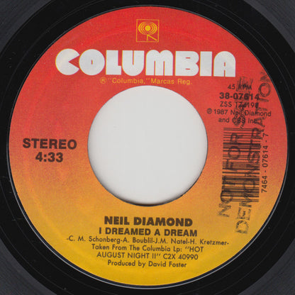Neil Diamond : I Dreamed A Dream (7", Single, Styrene)