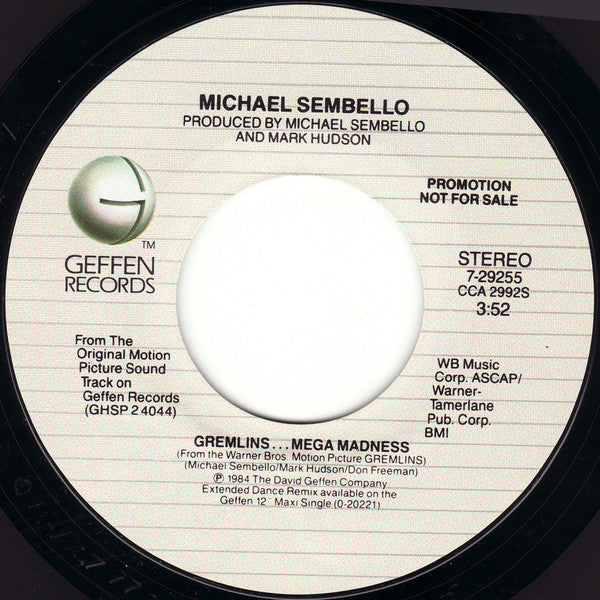 Michael Sembello : Gremlins...Mega Madness (7", Single, Promo)
