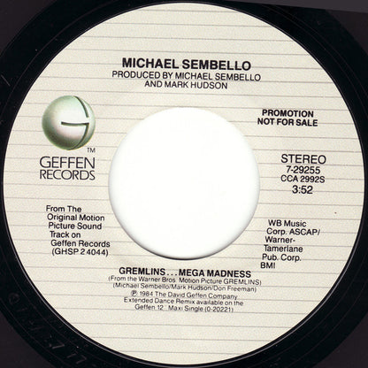 Michael Sembello : Gremlins...Mega Madness (7", Single, Promo)