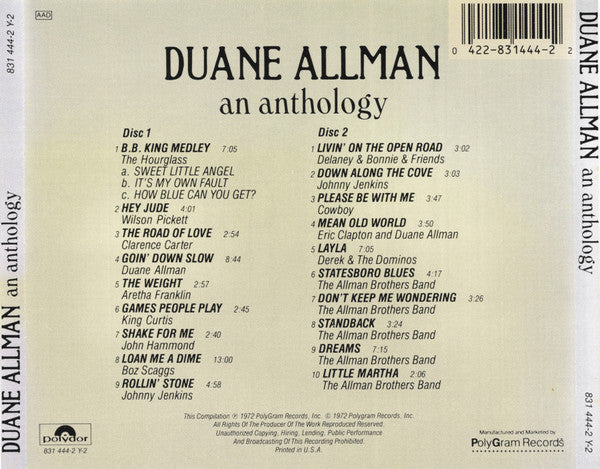 Duane Allman : An Anthology (2xCD, Comp, RE, PDO)