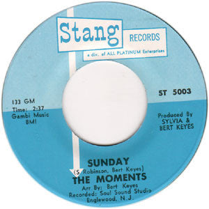 The Moments : Somebody Loves You Baby / Sunday (7", Single)