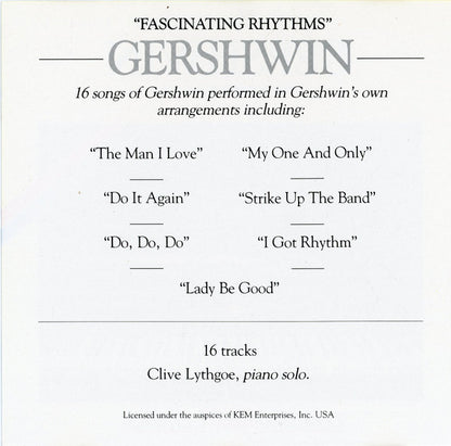 Clive Lythgoe : Gershwin's Fascinating Rhythms (CD,  Di)