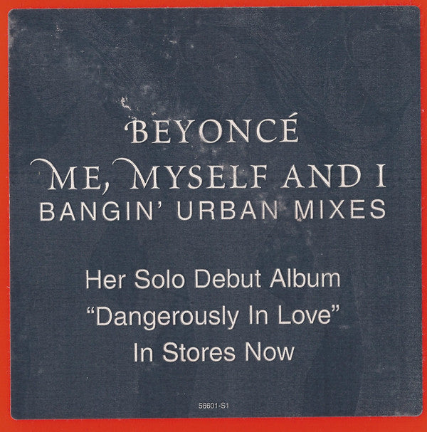 Beyoncé : Me, Myself And I  (Bangin' Urban Mixes) (12")