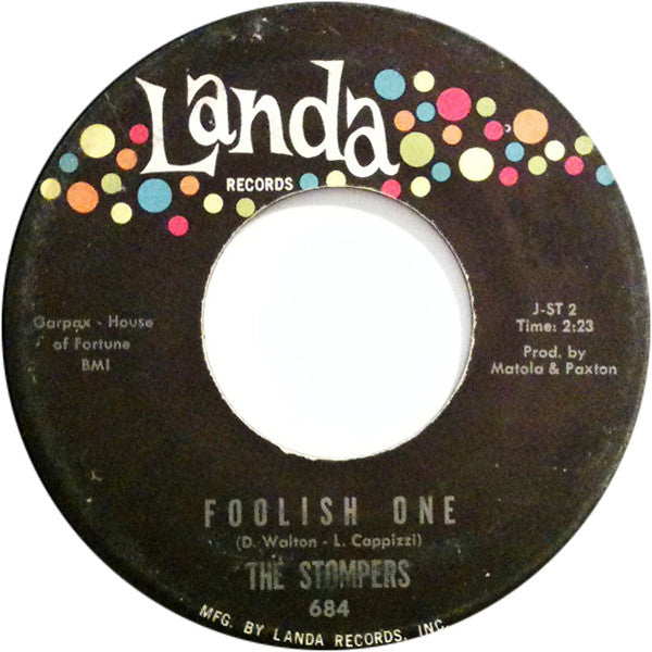 The Stompers (7) : Quarter To Four Stomp / Foolish One (7", Single)
