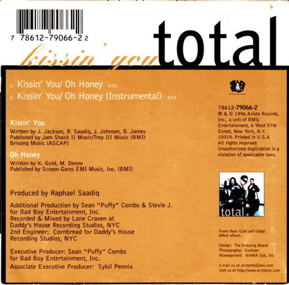 Total : Kissin' You (CD, Single)