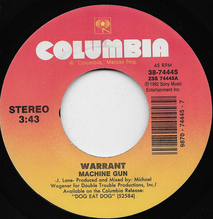 Warrant : Machine Gun (7", Single)