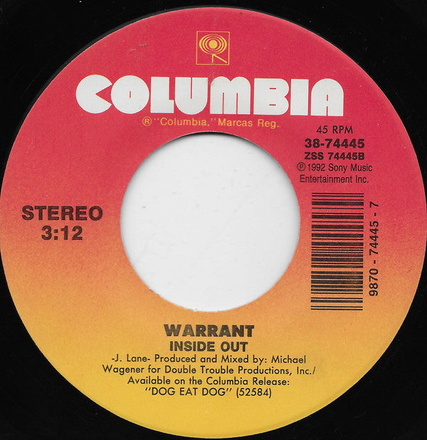 Warrant : Machine Gun (7", Single)