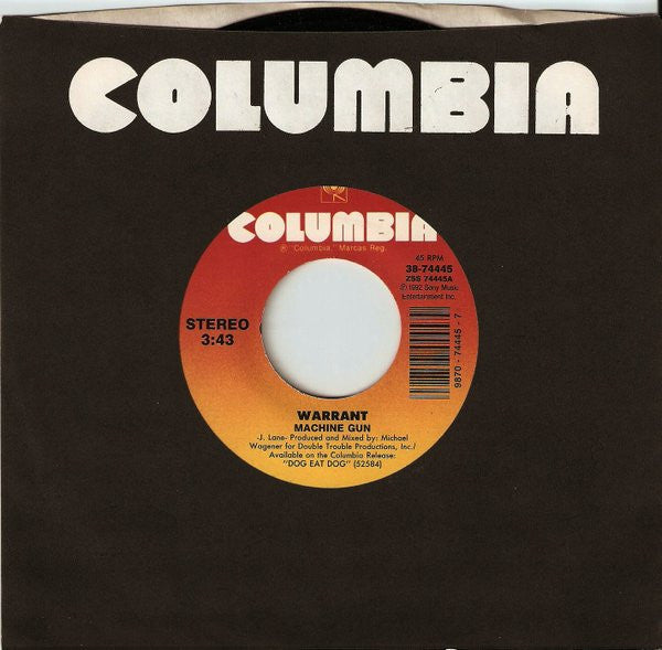 Warrant : Machine Gun (7", Single)