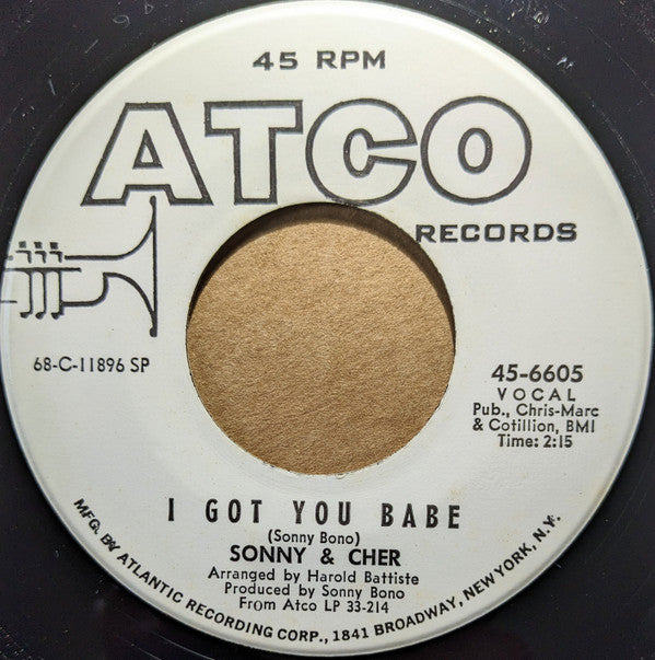 Sonny & Cher : You Gotta Have A Thing Of Your Own (7", Promo)
