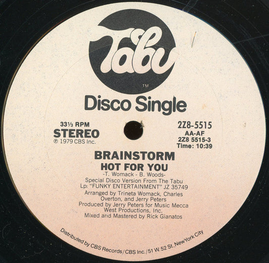 Brainstorm (5) : Hot For You (12", Ter)