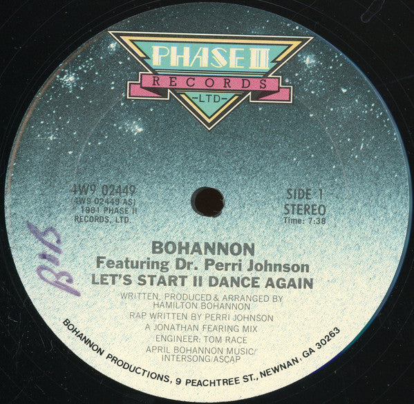 Hamilton Bohannon : Let's Start II Dance Again (12", Pit)