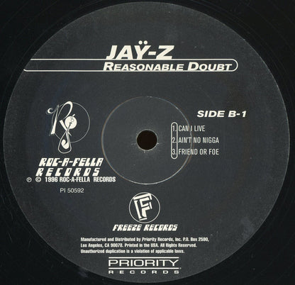 Jay-Z : Reasonable Doubt (2xLP, Album)