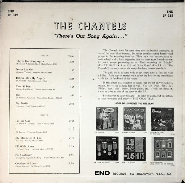 The Chantels : There's Our Song Again (LP, Album, Mono)