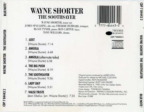 Wayne Shorter : The Soothsayer (CD, Album, RE, RP, Cin)